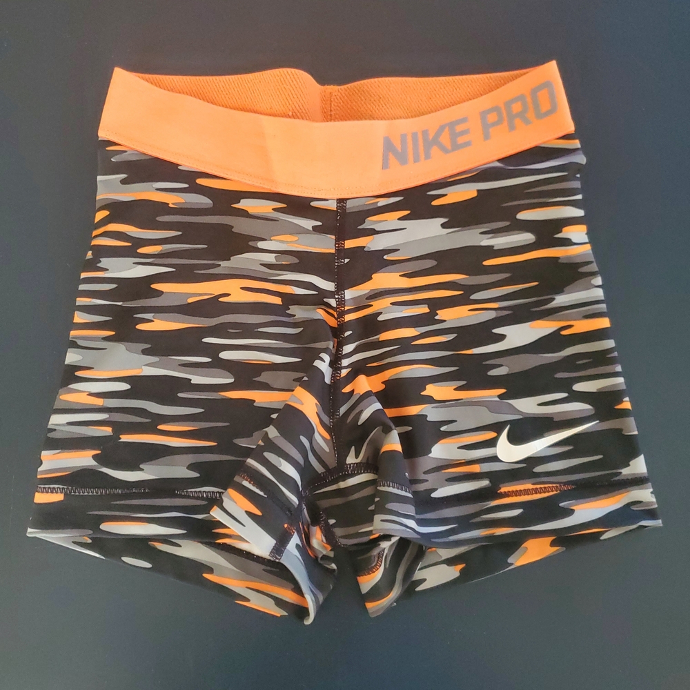 Nike Orange and Gray Athletic Shorts Dynamic Design